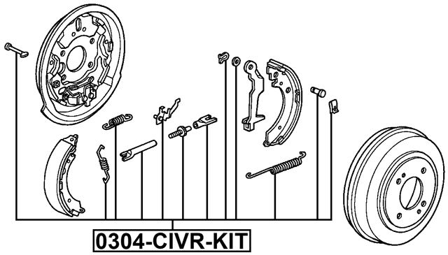0304-CIVR-KIT - BRAKE SHOE FITTING KIT
