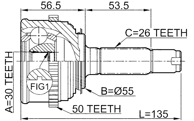 0310-024A50 - OUTER CV JOINT 30X55X26