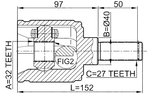 0311-CFLH - INNER CV JOINT LEFT 32X40X27