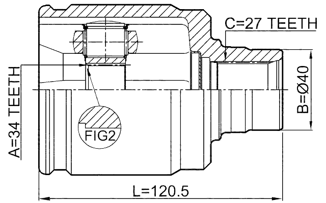 0311-CL20RH - INNER CV JOINT RIGHT 34X40X27