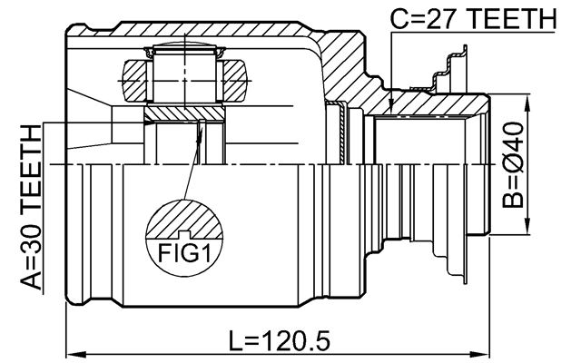 0311-CRVRH - INNER CV JOINT RIGHT 30X40X27