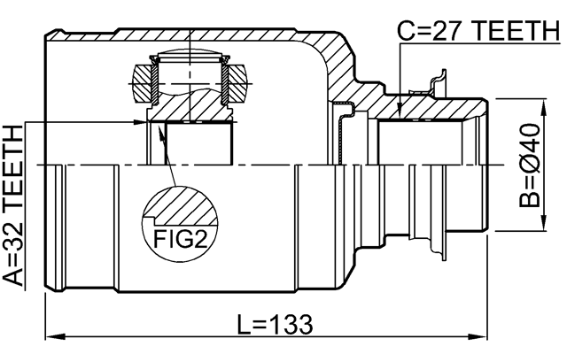 0311-RW24RH - INNER CV JOINT RIGHT 32X40X27