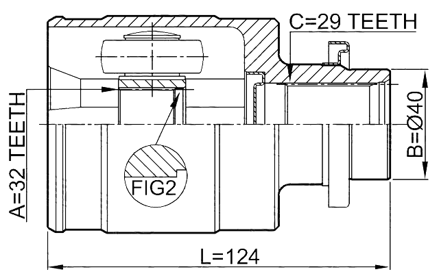 0311-YF4R - REAR INNER CV JOINT 32X40X29