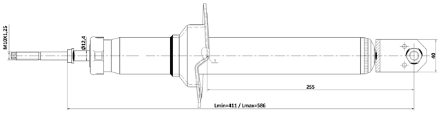 03110-004R - REAR SHOCK ABSORBER GAS.TWIN TUBE