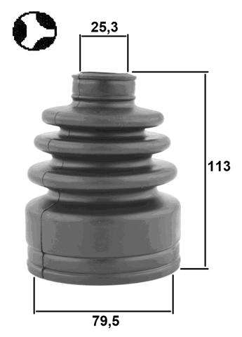 0315-YF6RHT - BOOT INNER CV JOINT KIT 79.5X113X25
