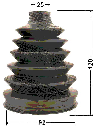 0317P-057 - BOOT OUTER CV JOINT KIT PVC 92X120X25