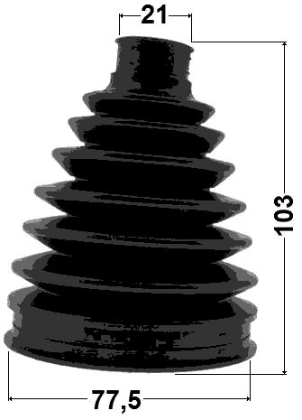 0317P-GB3 - BOOT OUTER CV JOINT KIT PVC 77.5X103X21