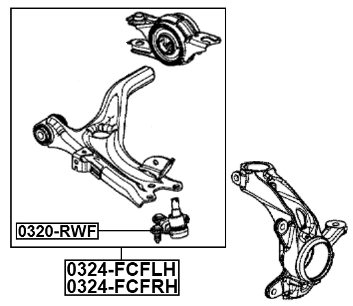 0320-RWF - BALL JOINT FRONT LOWER ARM