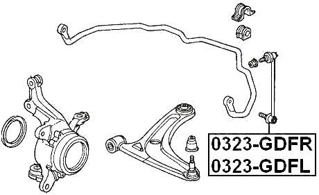 0323-GDFL - FRONT LEFT STABILIZER LINK / SWAY BAR LINK