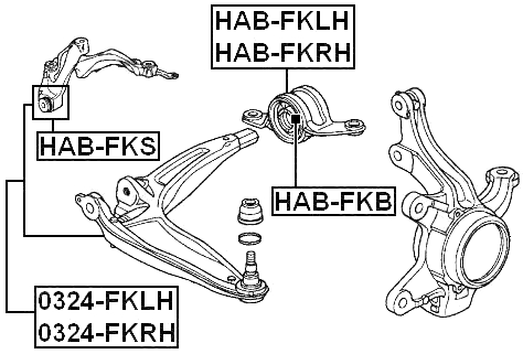0324-FKLH - LEFT FRONT ARM (WITH FRONT BUSHING)