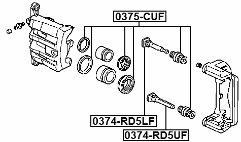 0375-CUF - FRONT BRAKE CALIPER REPAIR KIT (SET FOR ONE SIDE)