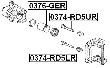 0376-GER - REAR CALIPER PISTON WITH MECHANISM D30.2