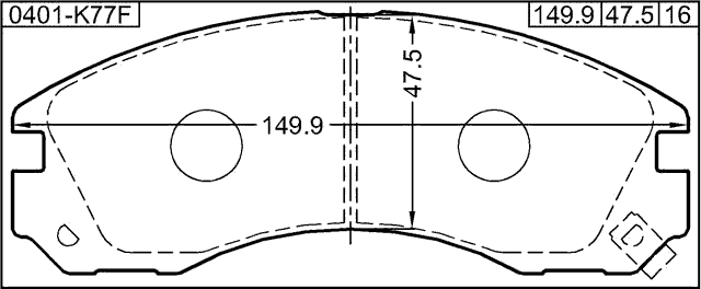 0401-K77F - PAD KIT, DISC BRAKE, FRONT