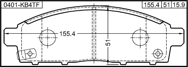 0401-KB4TF - PAD KIT, DISC BRAKE, FRONT