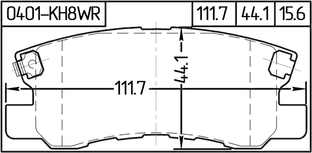 0401-KH8WR - PAD KIT, DISC BRAKE, REAR - KIT (WITH ANTI-RATTLE SPRING)
