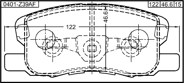 0401-Z39AF - PAD KIT, DISC BRAKE, FRONT (WITH ANTI-RATTLE SPRING)