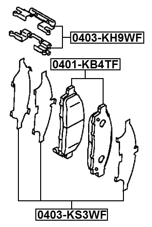 0403-KS3WF - DISC BRAKE CLIP SET