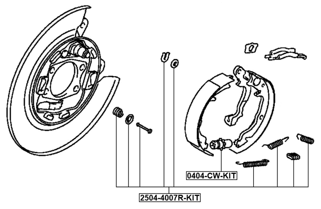 0404-CW-KIT - REAR BRAKE SHOE ADJUSTER KIT (SET FOR TWO SIDES)