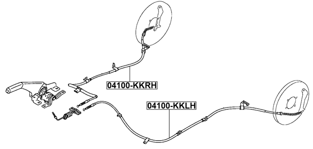 04100-KKLH - PARKING BRAKE CABLE, LEFT