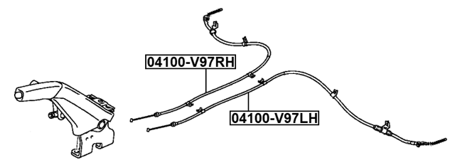 04100-V97LH - PARKING BRAKE CABLE, LEFT