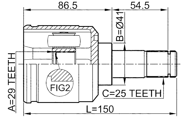 0411-CS13RH - INNER CV JOINT RIGHT 29X41X25
