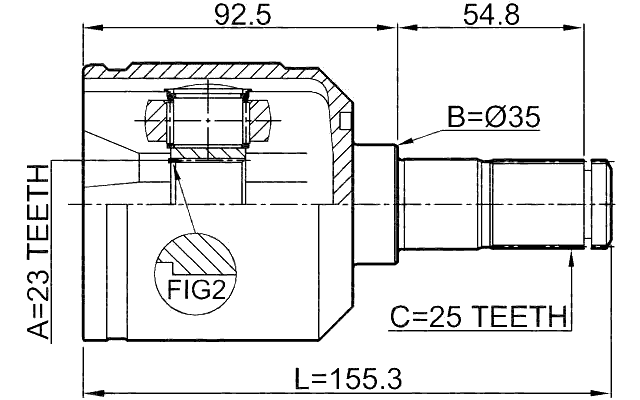 0411-N11W - INNER CV JOINT 23X35X25