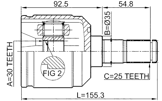 0411-N33 - INNER CV JOINT 30X35X25