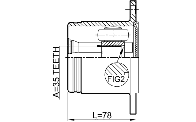 0411-V97RH - INNER CV JOINT RIGHT 35X114