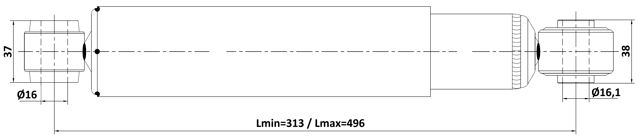04110-001R - REAR SHOCK ABSORBER GAS.TWIN TUBE