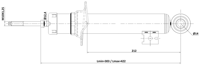 04110-002F - FRONT SHOCK ABSORBER GAS.TWIN TUBE