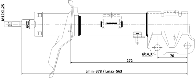 04110-007FR - SHOCK ABSORBER FRONT RIGHT GAS.TWIN TUBE