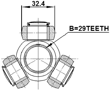 0416-CY2 - TRIPOD JOINT 29X32.4