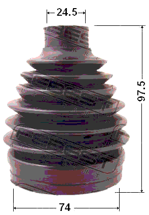 0417P-CY2 - BOOT OUTER CV JOINT KIT PVC 74X97.5X24.5