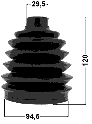 0417P-V97WF - BOOT OUTER CV JOINT KIT PVC 94.5X120X29.5