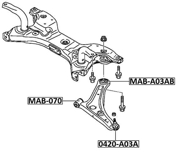 0420-A03A - BALL JOINT FRONT ARM