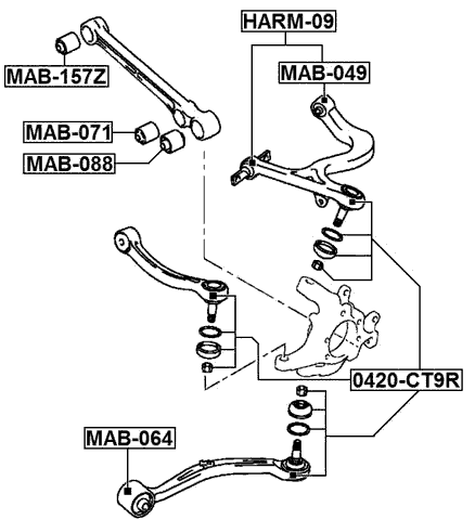 0420-CT9R - BALL JOINT REAR ARM