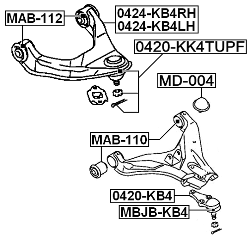 0420-KK4TUPF - BALL JOINT FRONT UPPER ARM