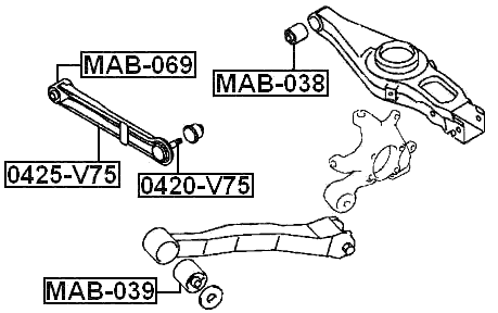 0420-V75 - BALL JOINT REAR ARM