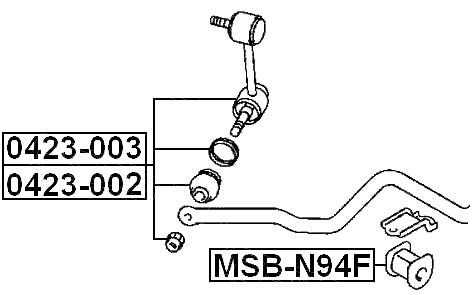 0423-003 - FRONT RIGHT STABILIZER LINK / SWAY BAR LINK
