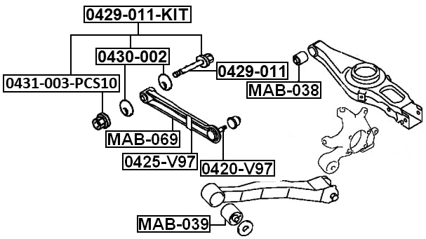 0429-011-KIT - REPAIR KIT, CAMBER ADJUSTING ECCENTRIC BOLT