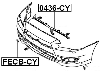 0436-CY - RETAINER FRONT BUMPER
