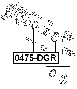 0475-DGR - REAR BRAKE CALIPER REPAIR KIT (SET FOR ONE SIDE)