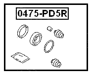 0475-PD5R - REAR BRAKE CALIPER REPAIR KIT (SET FOR ONE SIDE)