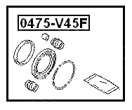 0475-V45F - FRONT BRAKE CALIPER REPAIR KIT (SET FOR ONE SIDE)