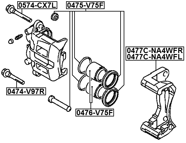 0477C-NA4WFL - FRONT RIGHT BRAKE CALIPER BRACKET CARRIER
