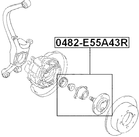 0482-E55A43R - REAR WHEEL HUB