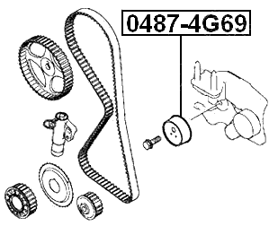 0487-4G69 - TIMING BELT TENSIONER PULLEY