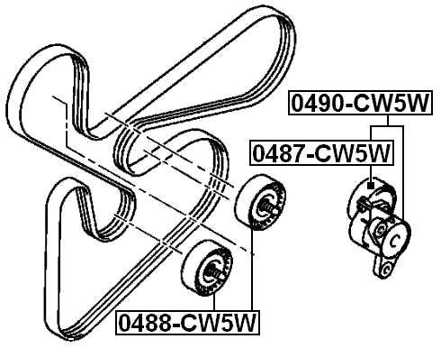 0490-CW5W - BELT TENSIONER