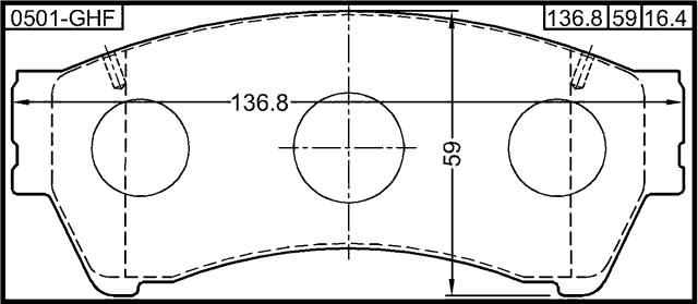 0501-GHF - PAD KIT, DISC BRAKE, FRONT - KIT (WITH ANTI SQUEAL SHIM)