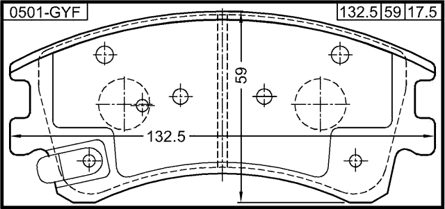 0501-GYF - PAD KIT, DISC BRAKE, FRONT (WITH ANTI SQUEAL SHIM)